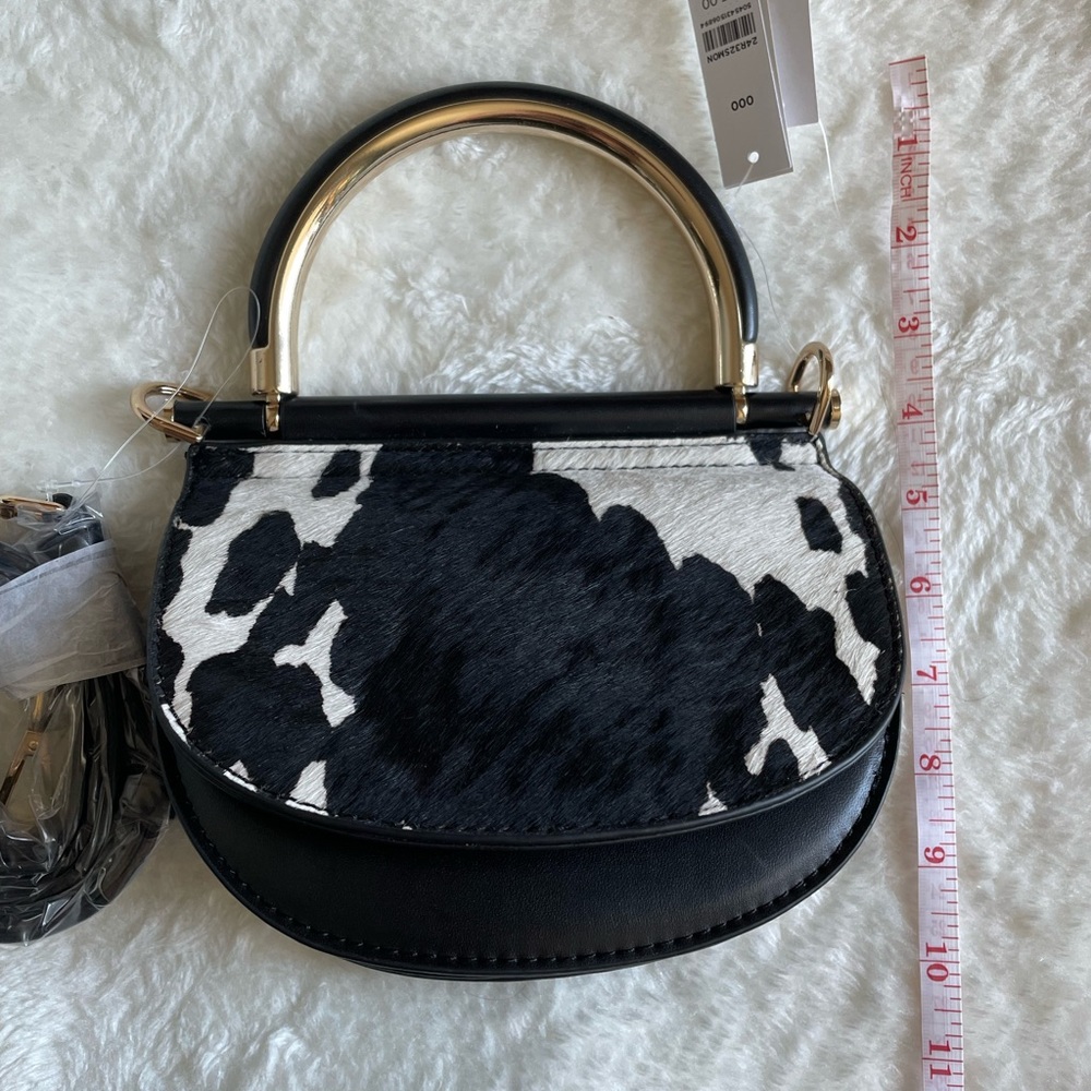 Topshop Cowhide Purse Crossbody Gold Hardware - Picture 5 of 9